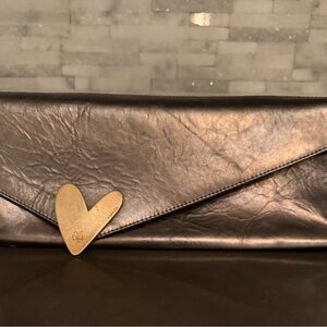 Lula by Angelica Cota Envelope Clutch with Gold Heart Accent